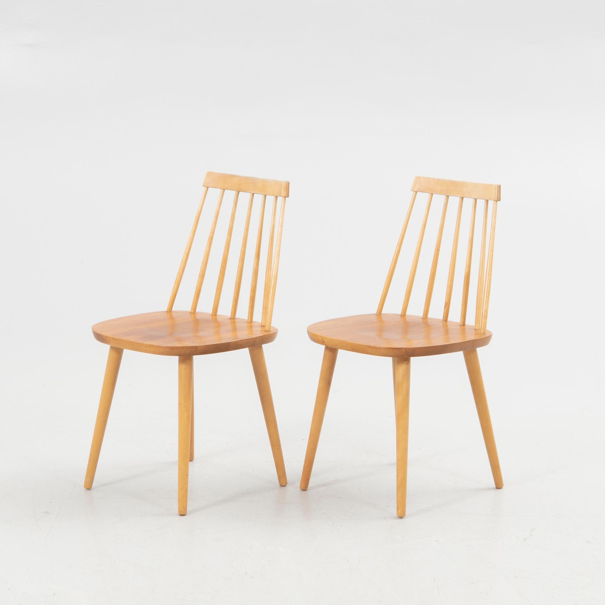 Yngve Ekström, Chairs, 4 pcs, "Pinnockio", Stolab, 1950s/60s.