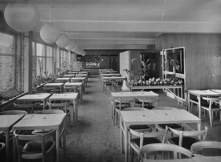 Gunnar Asplund, a set of eight mahogany chairs, Svenska Möbelfabrikerna, Bodafors, ca 1934-35, for the Bredenberg Department Store.