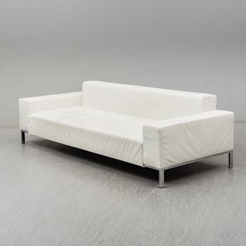 EMAF PROGETTI, an 'Alfa' leather covered sofa from Zanotta, Italy.