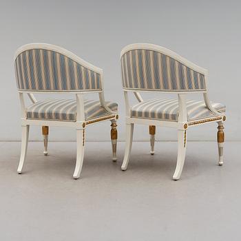 KARMSTOLAR, 1 par, sengustaviansk stil, 1900-talets första hälft.