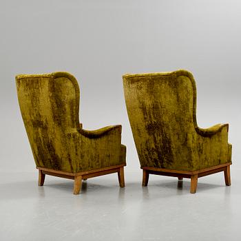 FÅTÖLJER, ett par, 1900-talets mitt.