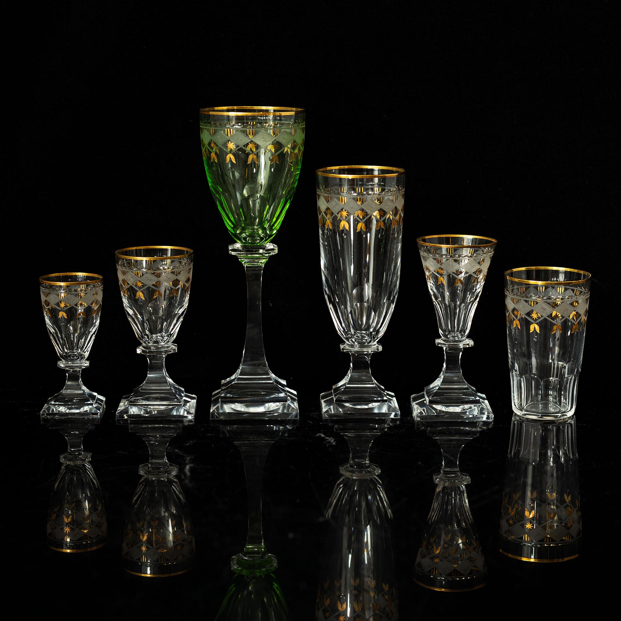 A part 'Odelberg Junior' glass service, Kosta Boda (49 pieces).