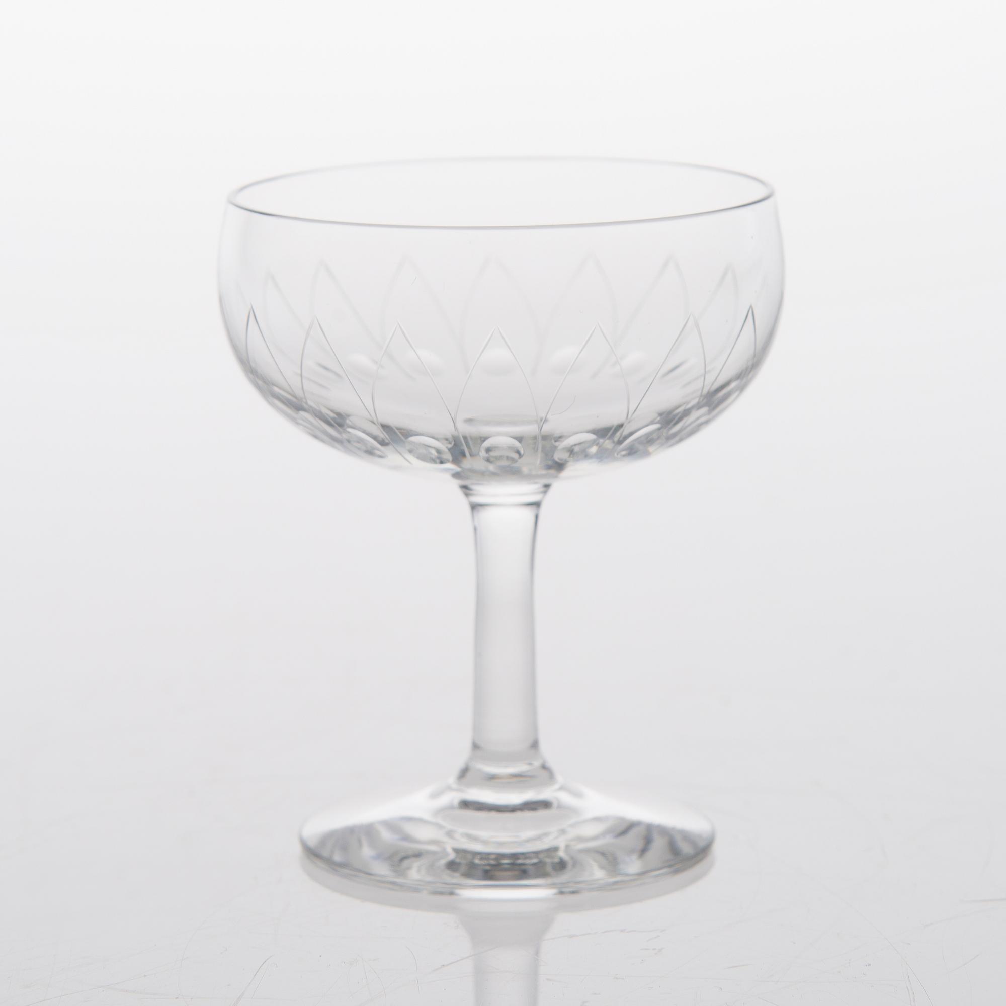 A set of 27 footed 'Kilta' liqueur glasses for Karhula - Iittala. Designed in 1947. In production 1947-1966.