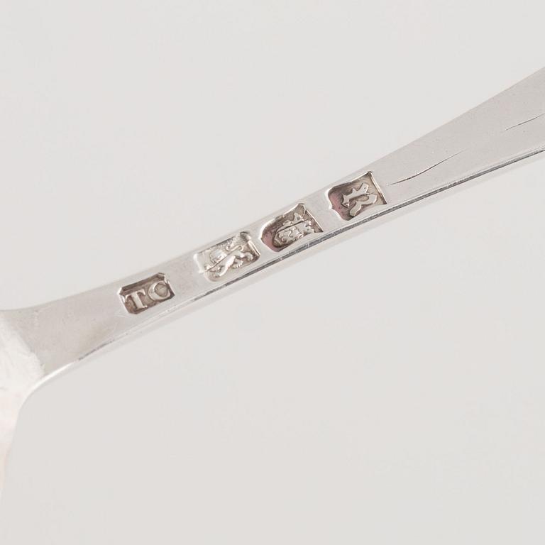 Bestickservis, 73 delar, silver, olika silversmeder, London & Exeter, England, 1752- troligtvis 1837.