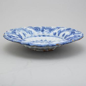 A German faience 'buckel platte', 18th Century.