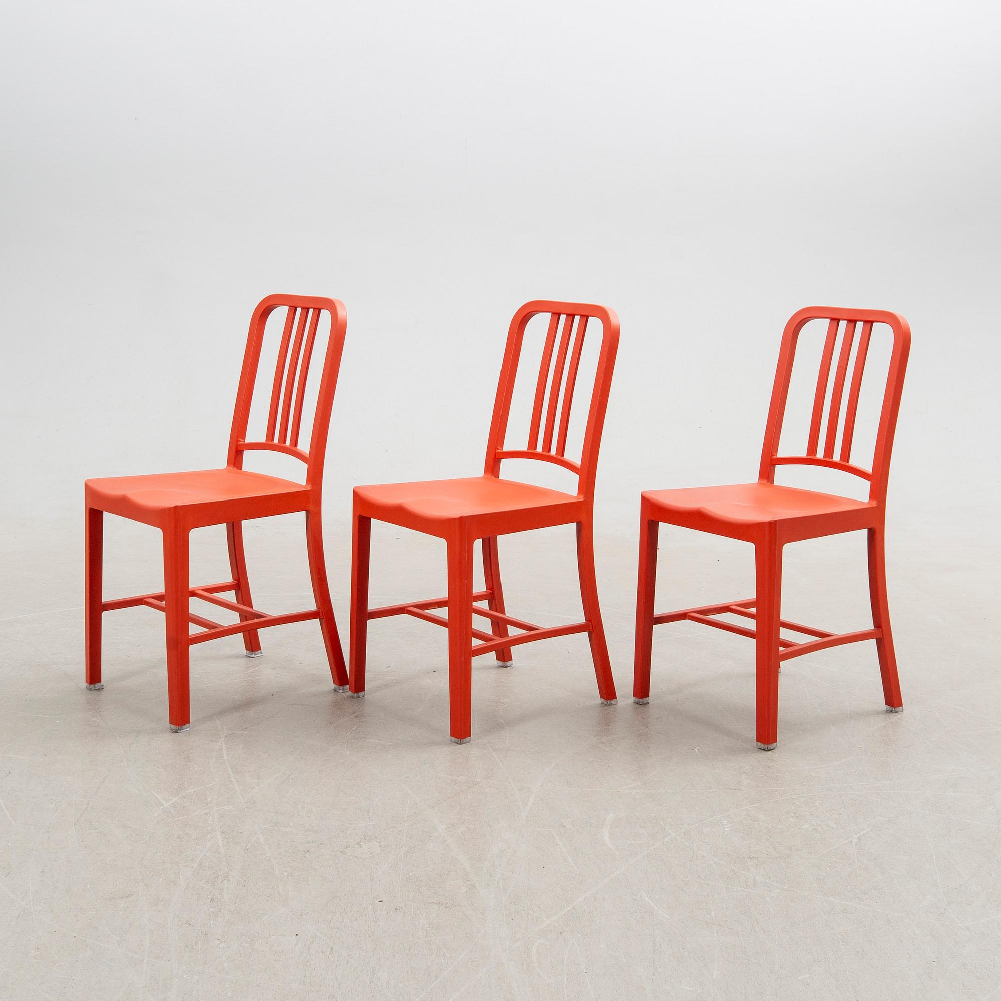 Stolar, 6 st "111 Navy Chair", Emeco & Coca-Cola. USA 2000-tal.