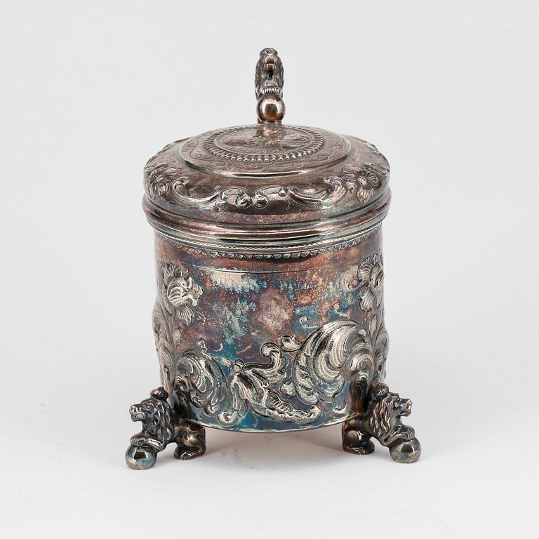 DRYCKESBÄGARE, silver, barockstil, CG Hallberg Stockholm, 1949. Vikt ca 690 gram.