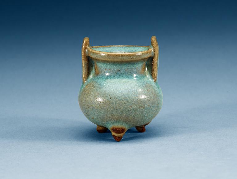 A Chün glazed tripod censer, Song dynasty.
