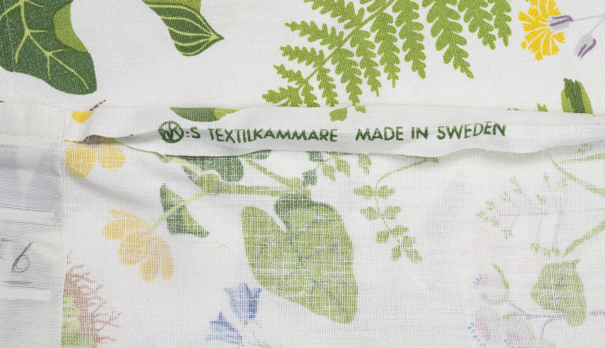 Gocken Jobs, three pairs of curtains, 'Trollslända', Nordiska Kompaniets textilkammare.