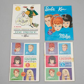 BARBIEDOCKOR, 2 st med tillbehör, Mattel, 1950/60-tal.