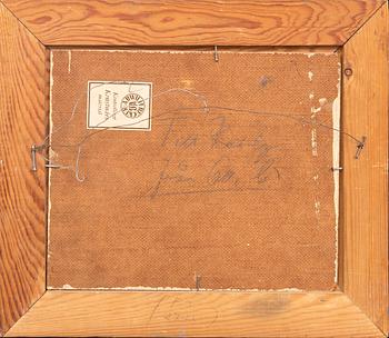 Olle Gill, mixed media på panel otydligt signerad.