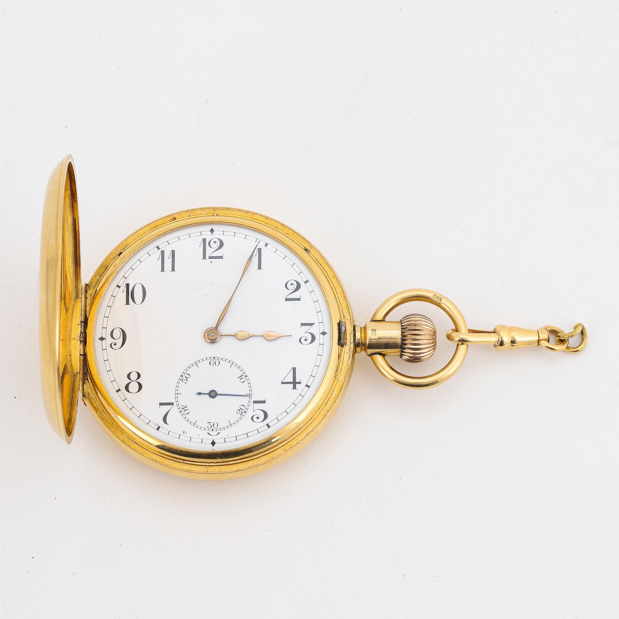 Pocket watch, half hunter, 51 mm.