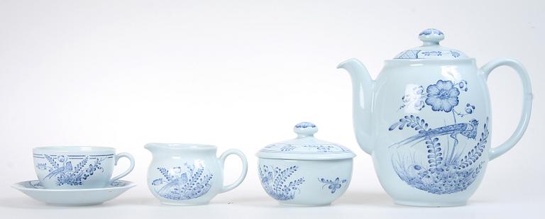 KAFFESERVIS, 25 delar, porslin, "Fågel Blå", Rörstrand.