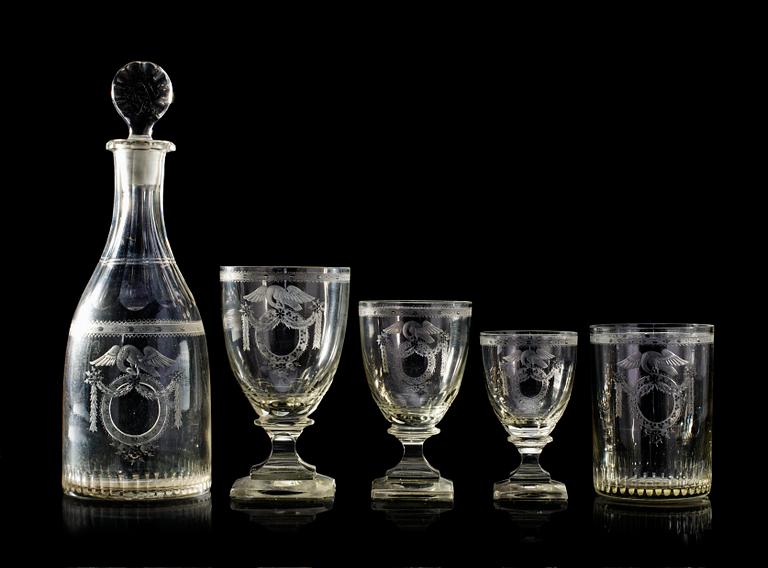 A Gustavian style 37 pieces glass service.