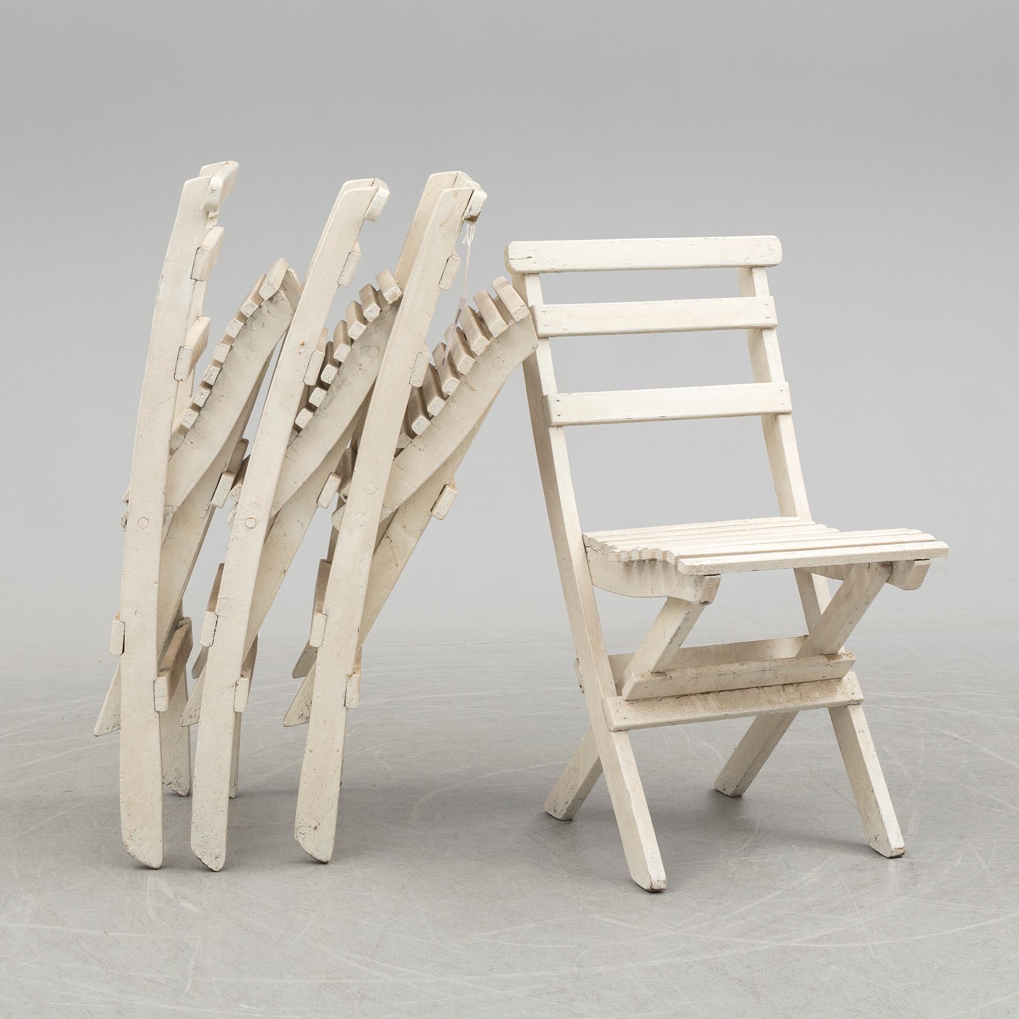 TRÄDGÅRDSSTOLAR, 4 st, 1900-talets första hälft.