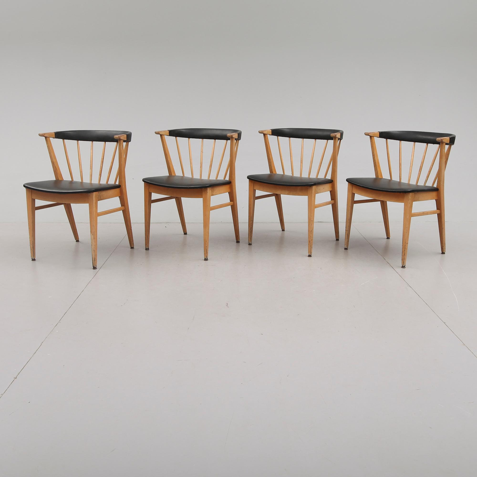 KARMSTOLAR, 4 st, Bertil Fridhagen, Bodafors, 1950-tal.