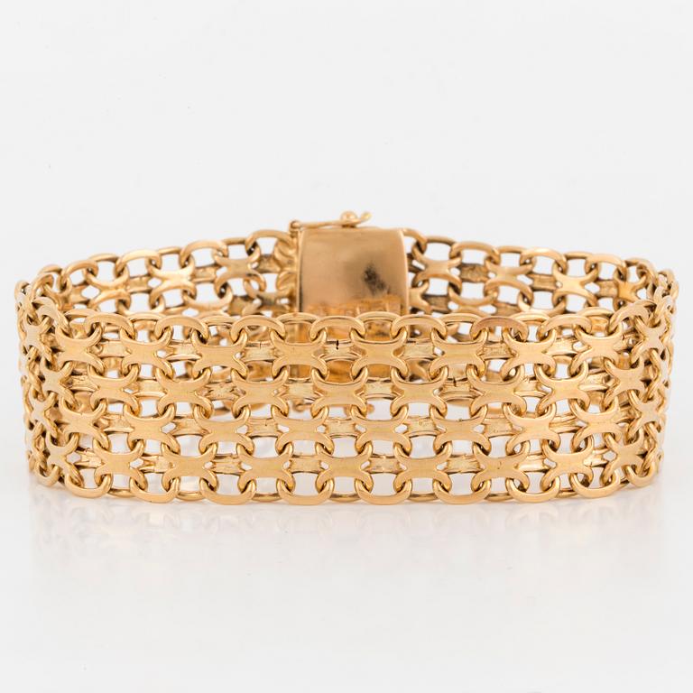 ARMBAND, 18K guld, X-länk.