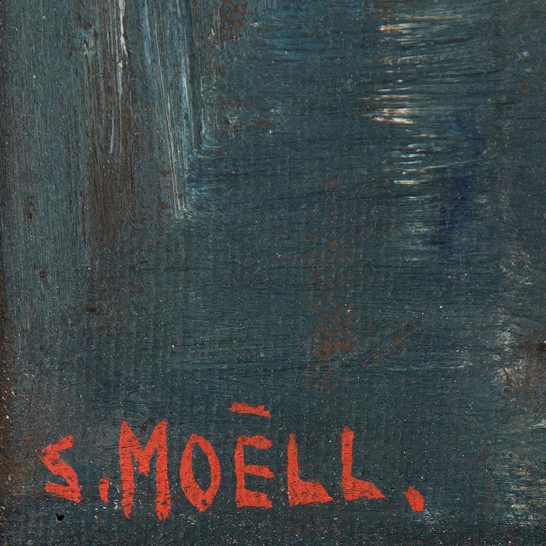 SVEN MOELL (1894-1974), Hamnmotiv med kran.