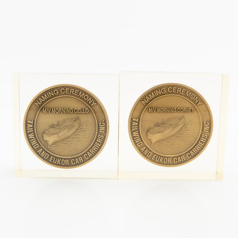 Minnesplaketter 5 st från namngivning av "M/V Morning Conductor"  2007.