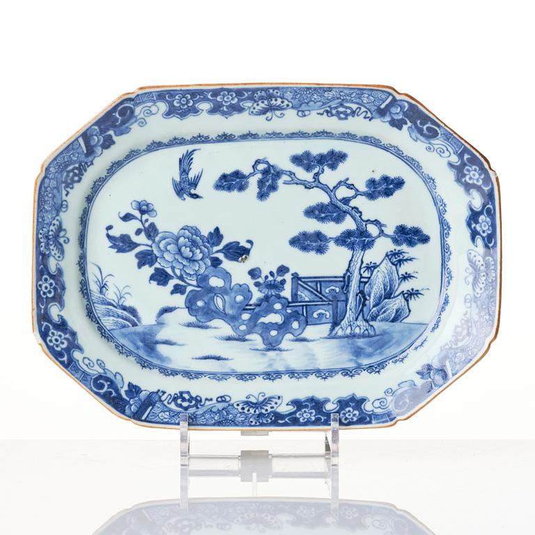 Two blue and white serving dishes, Qing dynasty, Qianlong (1736-95).