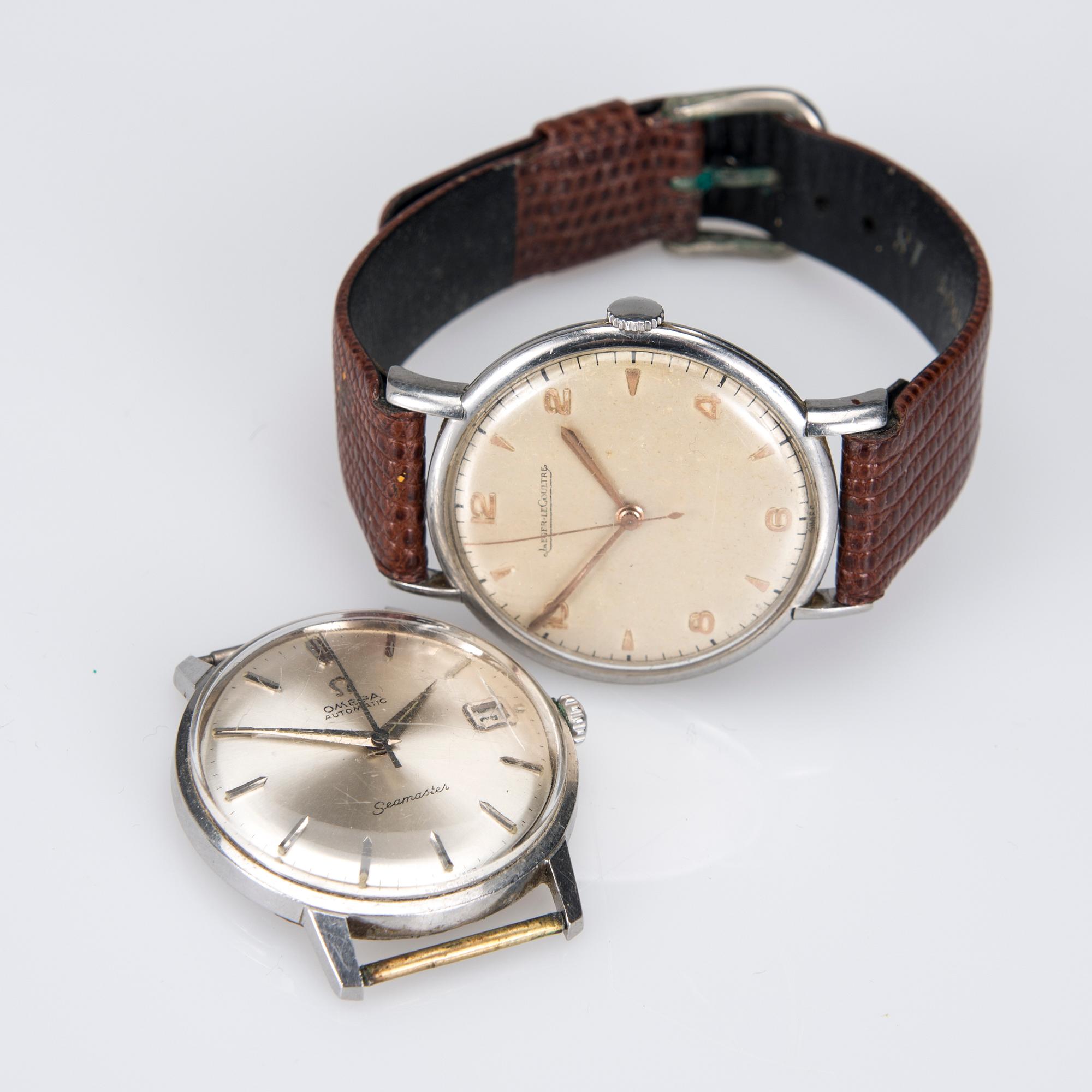 ARMBANDSUR, 2 st, herr, Omega och Jaeger le Coultre.