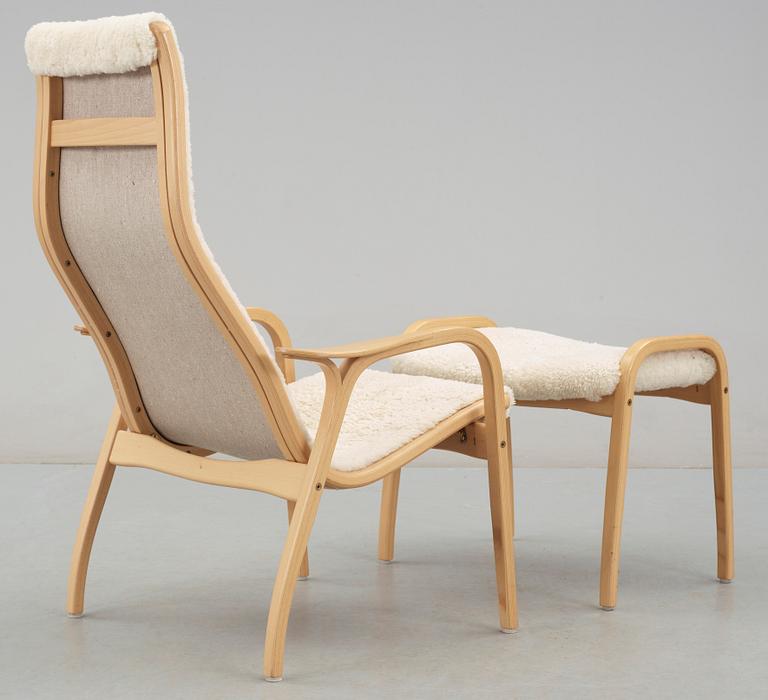 KARMSTOL samt PALL, "Lamino", Yngve Ekström Swedese, 1900-talets slut.