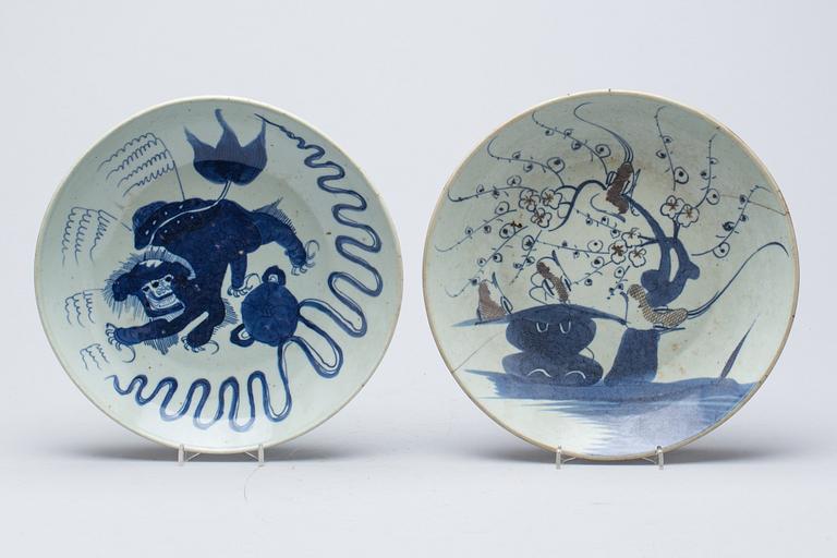 FAT, porslin, 2 st, Kina 1800-tal.
