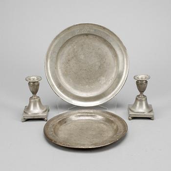 PARTI TENN,  4 delar, bla Visby 1800 resp 1900-tal.
