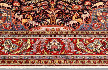 A carpet, Figural Shahraza, ca 370 x 234 cm.