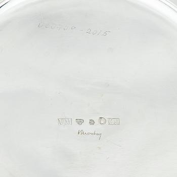 Victor Mossberg, a set of twelve silver plates, Stockholm, 1953-55.