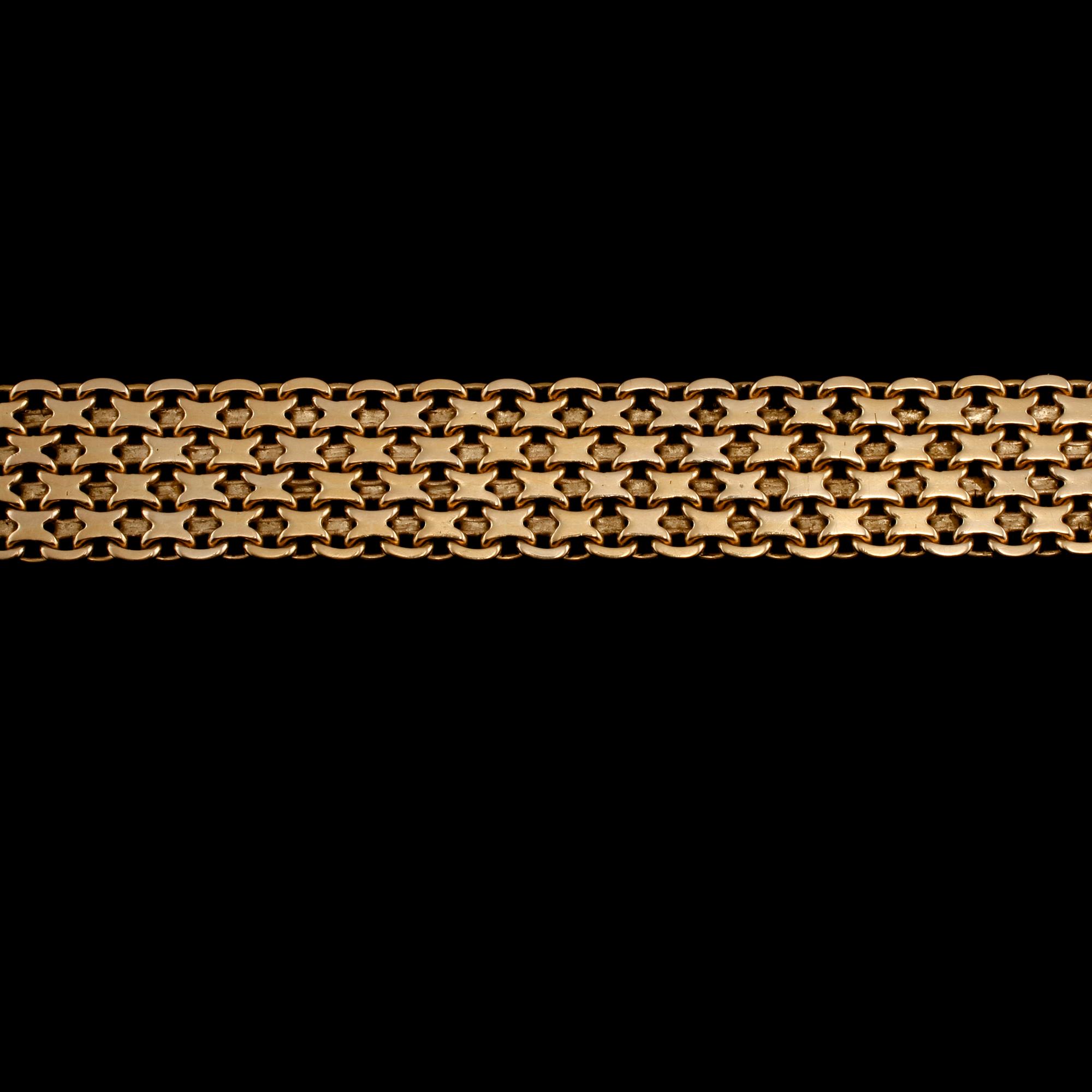 ARMLÄNK, 18k guld, Stockholms Ädelsmide, 1960.  Vikt 64 g.