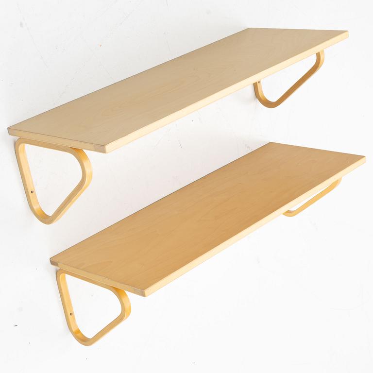 Alvar Aalto, Pair of wall shelves, model 112A, Artek, Finland.