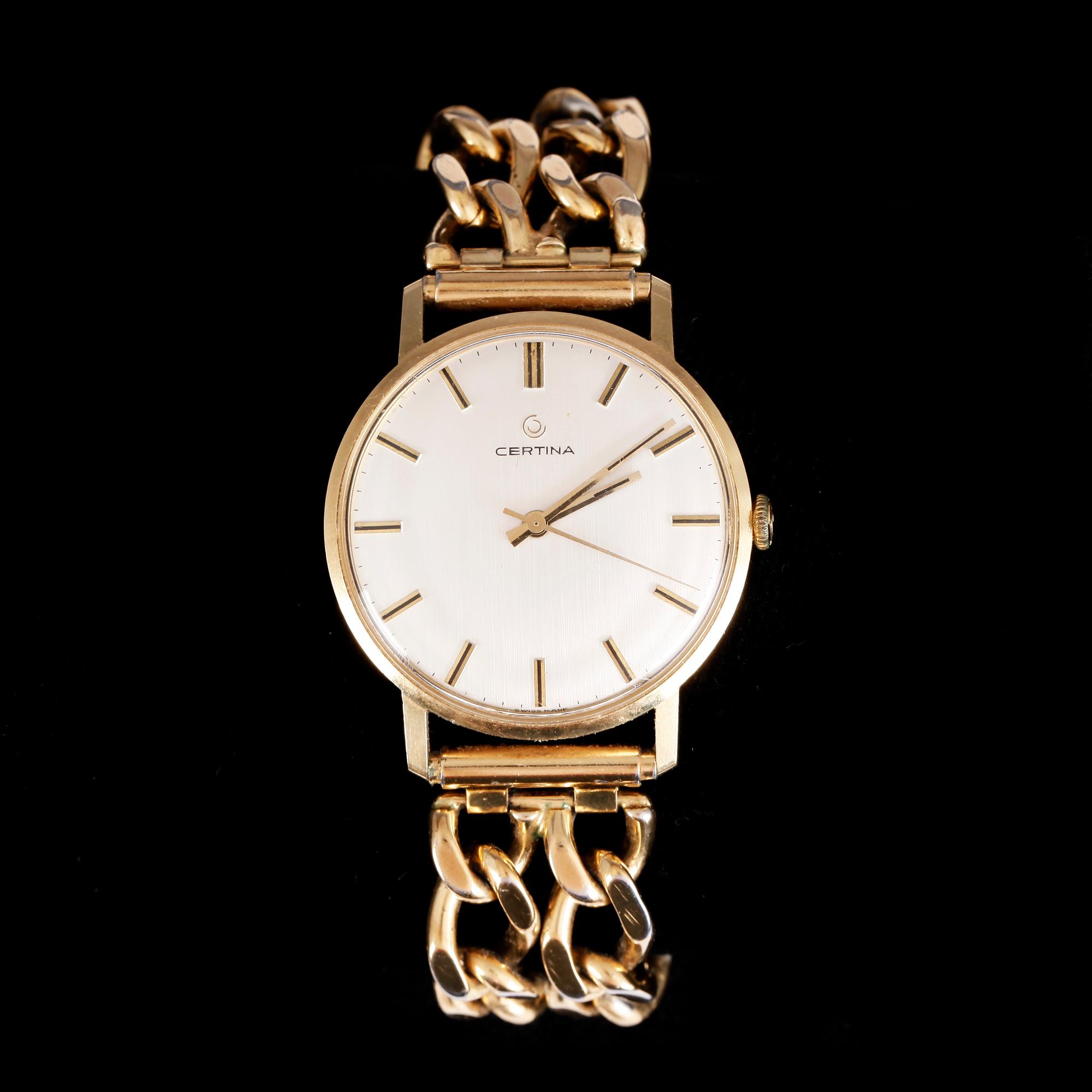 ARMBANDSUR, guld/double Certina, omkr 1900-talets mitt.