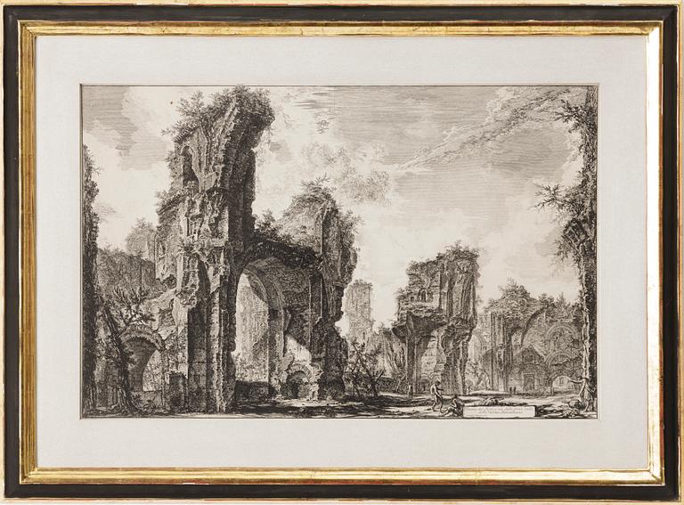 Giovanni Battista Piranesi, "Rovine del Sisto, o sia della gran delle Terme Antonianiane" ur "Vedute di Roma".