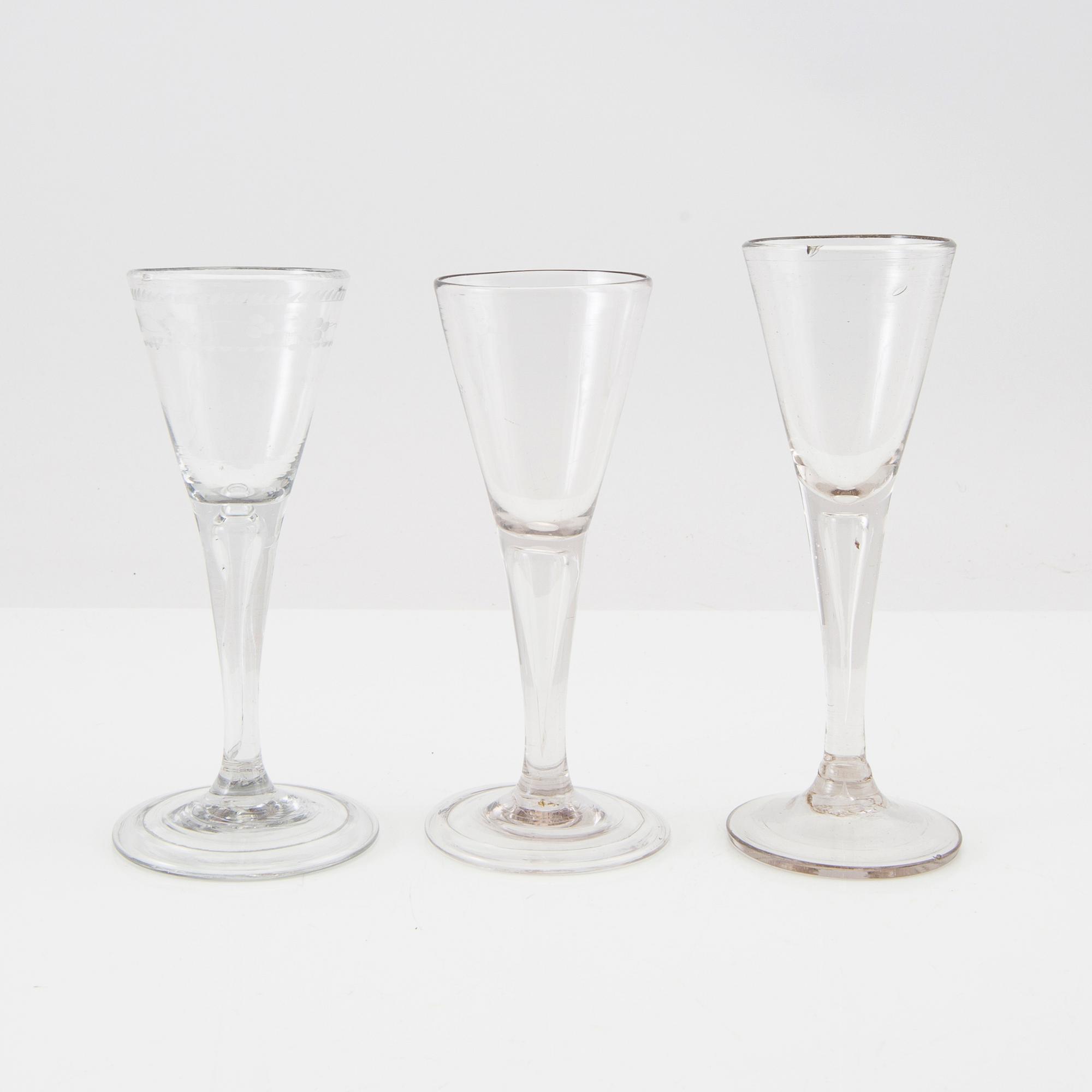 Cut glass 3 pcs, late 18th century.