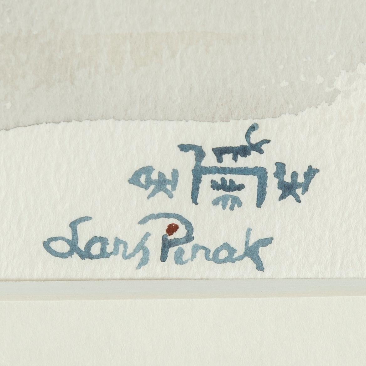 Lars Pirak, akvarell, signerad.