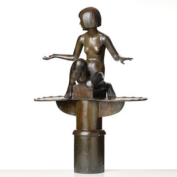 Tore Strindberg, "Flicka med fågelbad" (Girl with birdbath).