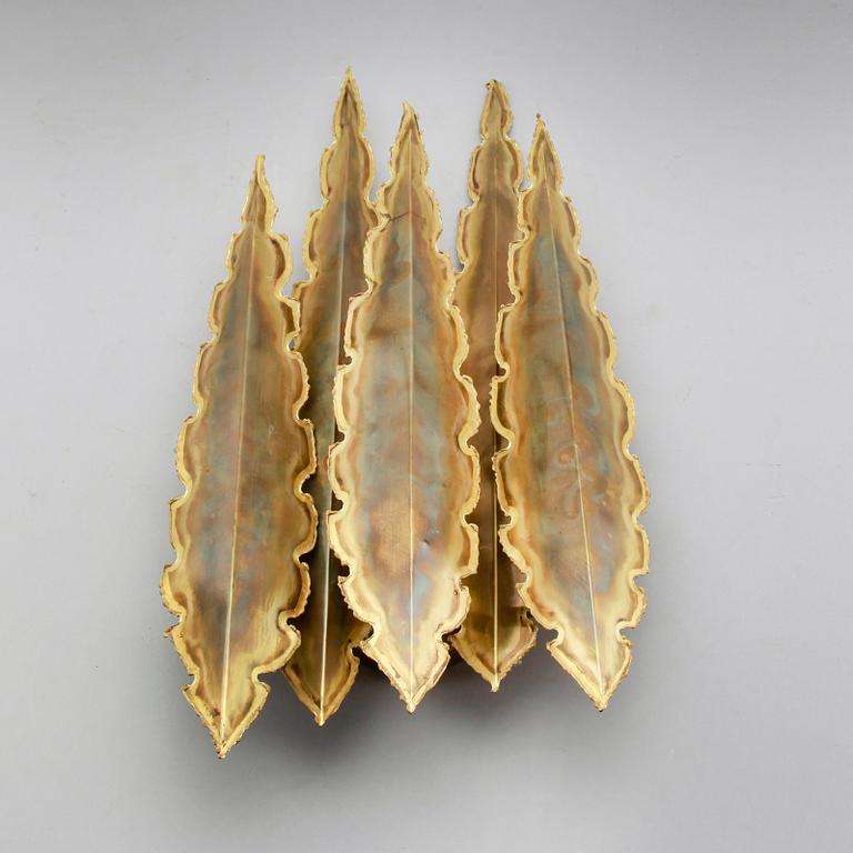 VÄGGLAMPA, mässing, Holm Sörensen & Co, Danmark, 1900-taletsandra hälft.