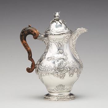 A Swedish Rococo silver coffee-pot, mark of Carl Fahlberg, Uppsala 1773.