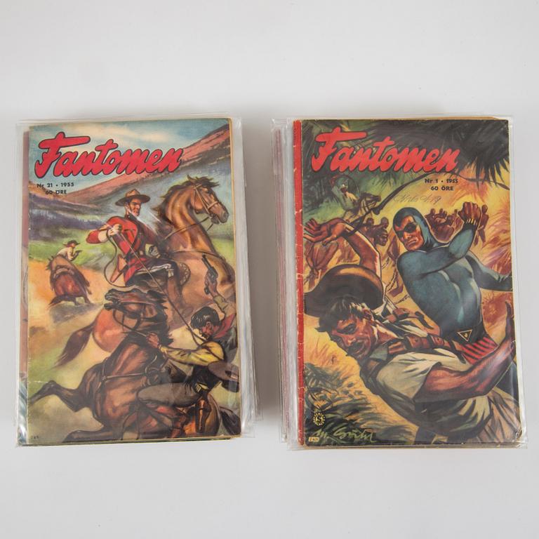 A lot of "Serietidningen Fantomen" comic books complete years 1951-58.