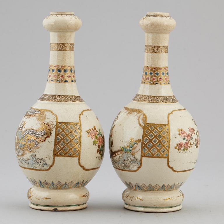 A pair of satsuma vases, Japan, Meiji (1868-1912).