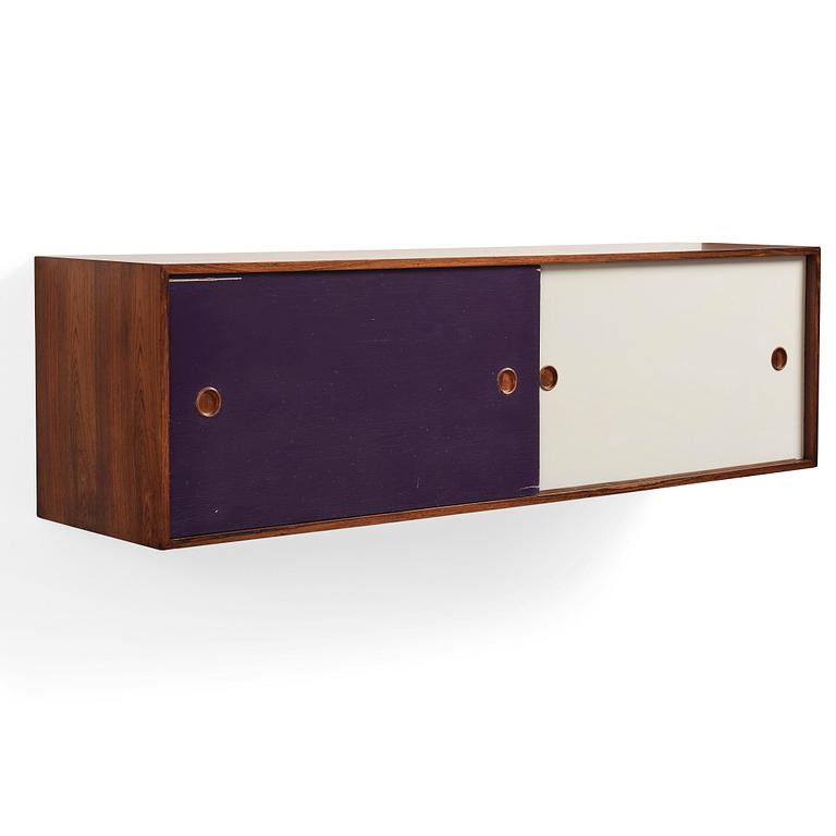 Finn Juhl, a rare wall mounted palisander sideboard, Bovirke, Denmark 1950s.