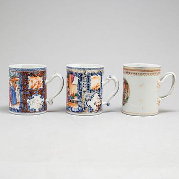 Three famille rose jugs, Qing dynasty, Qianlong (1736-95).