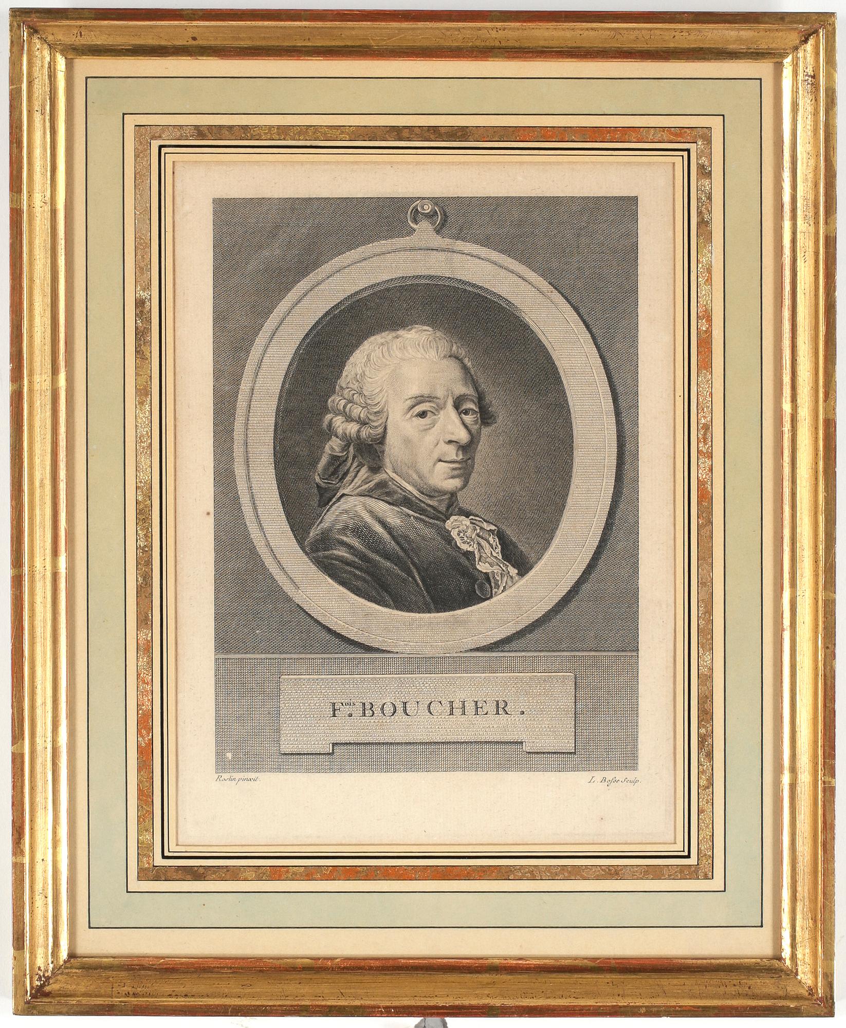 ALEXANDER ROSLIN, efter, gravyr, föreställande Boucher, 1700-tal.