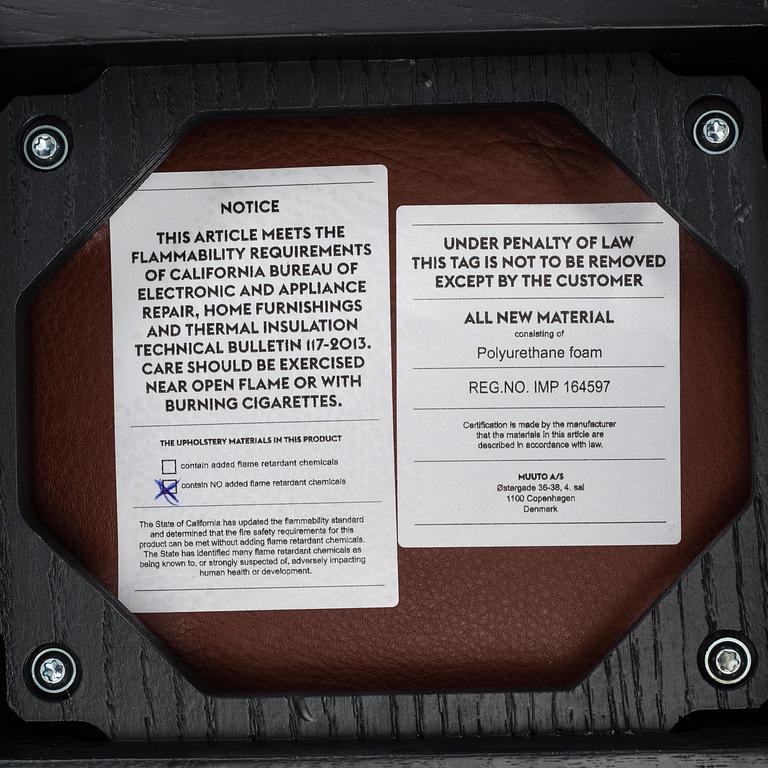 Four contemporary leather upholstred stools by Berlin & Iskos for Muuto.