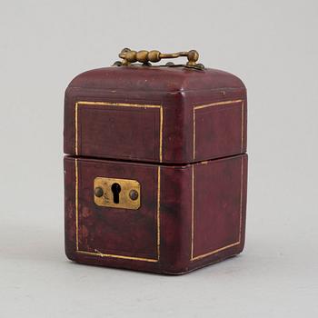 A 19th century leather box, E. Rimmel, London Paris.