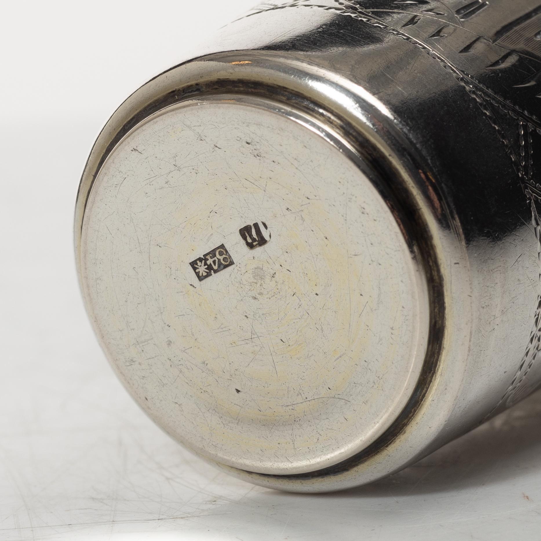 Bägare, 5 st, silver, Ryssland, 1800/1900-tal.