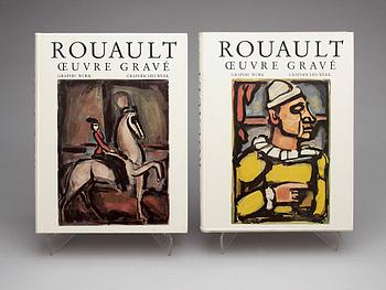 BÖCKER, 2 vol, "ROUAULT OEUVRE GRAVÉ", med originaletsning intygad o numr av Isabelle Rouault 81/100.