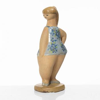 Lisa Larson, figurin, stengods, "Dora", ur serien "ABC-flickor", Gustavsberg.