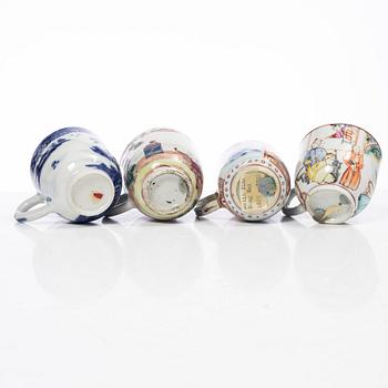 Thirteen porcelain cups, China, mostly 18th century.